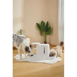 MPETS DUPLO Distributeur Croquettes & Eau - 1.3 KG/3L - Blanc