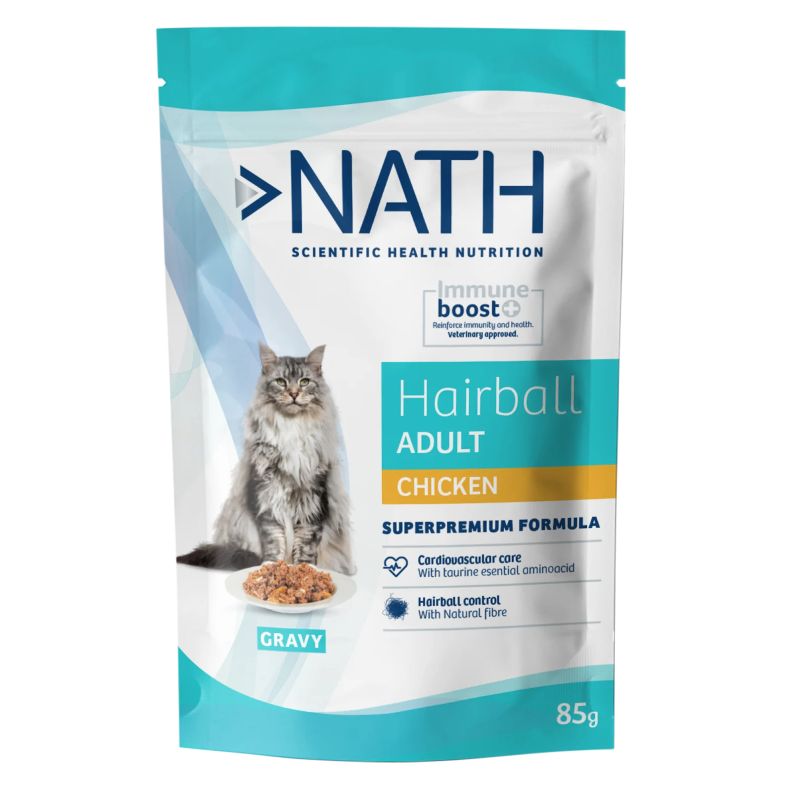 Nath - Aliment Humide Anti-Boule de Poil en Sachet - 85g