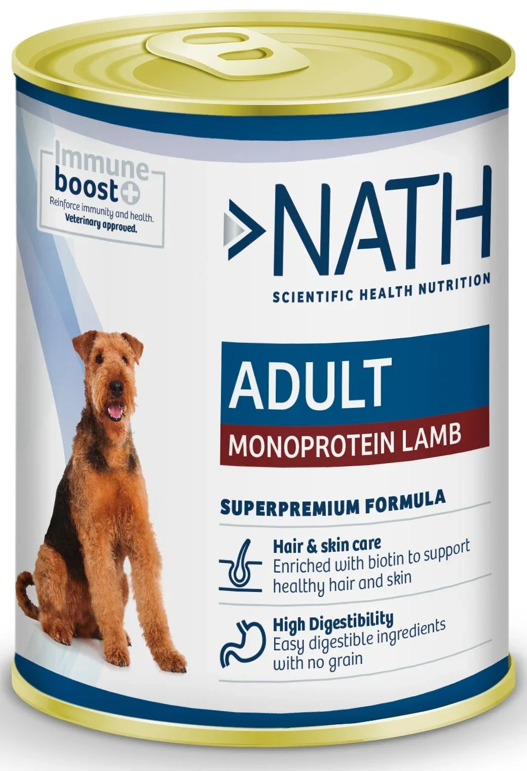 Nath - Pâtée Adult Monoprotéique Agneau pour Chiens - 400g