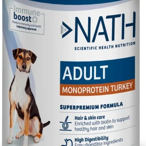Nath - Pâtée Adult Monoprotéique Dinde pour Chiens - 400g