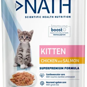 Nath - Pâtée en gelée Kitten Jelly au poulet et saumon pour Chatons de 4 à 12 mois - 70g