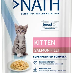 Nath - Pâtée en sauce au saumon pour Chatons de 4 à 12 mois - 70g