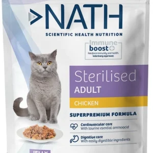 Nath - Pâtée Jelly Immune boost+ Sterilised Poulet pour Chats - 85g