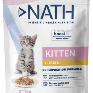 Nath - Pâtée Jelly KITEN Immune boost+ Poulet pour Chatons - 85g