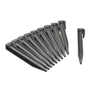 Nature Chevilles d'ancrage de jardin 10 pcs Gris Petit
