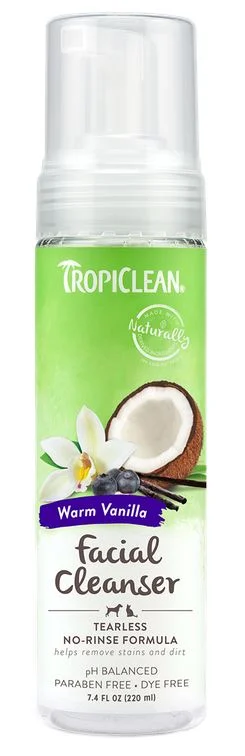 Nettoyant facial sans eau Tropiclean pour les chiens et chats