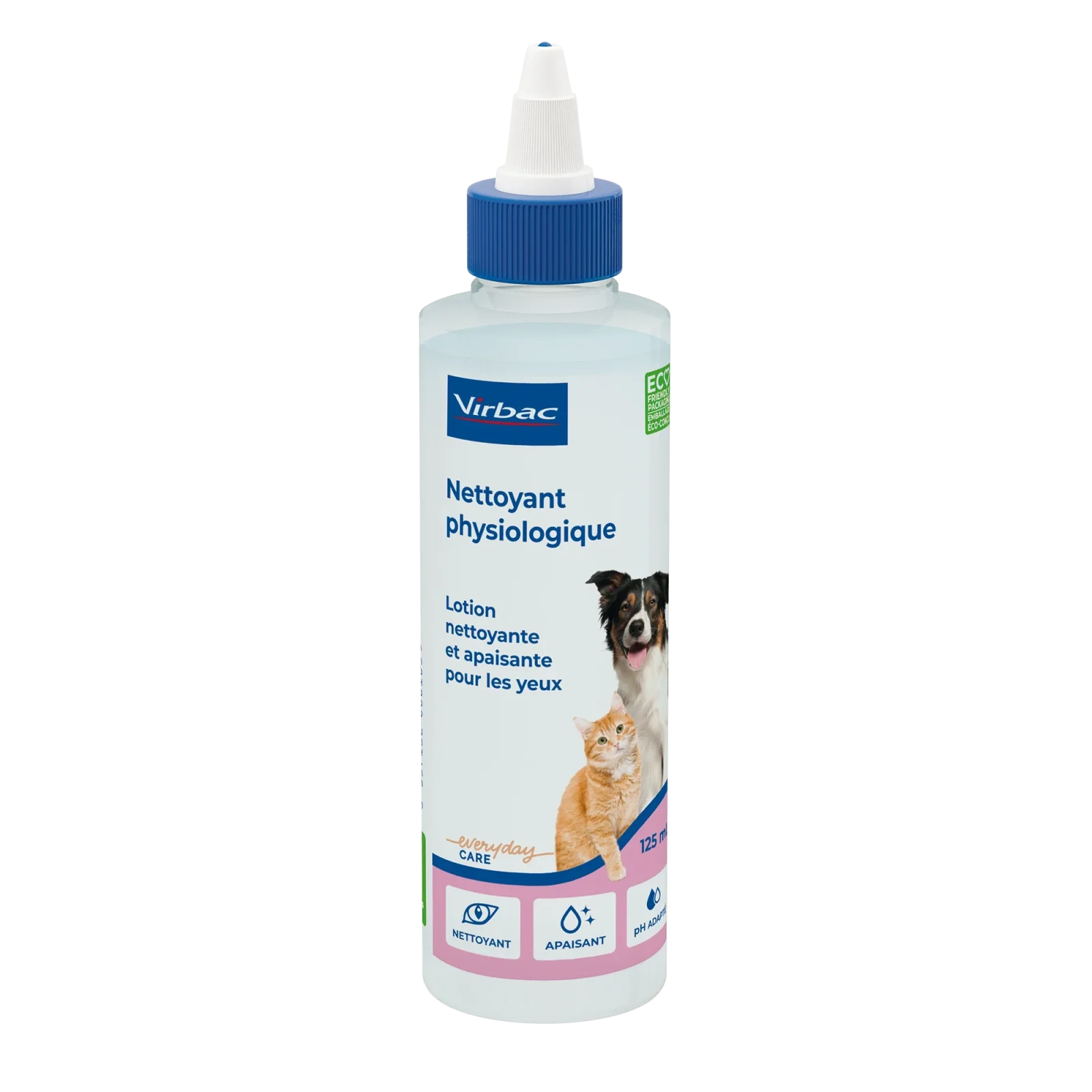 Nettoyant physiologique pour les yeux chien, chat
