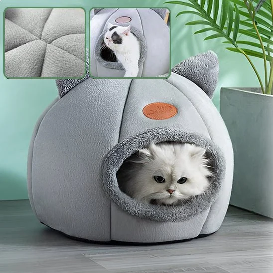Niche pour Chat en Forme de Tête de Chat