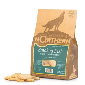Nothern Biscuit – Poisson Fumé et Bleuets – Biscuits Sans Blé pour Chiens