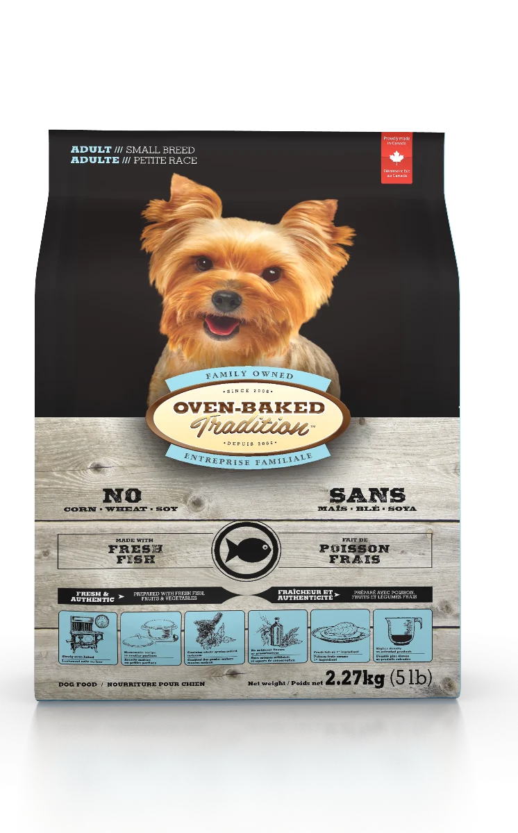 Nourriture chiens adultes, petite race, poisson, Oven-Baked 5lb (2.27kg)