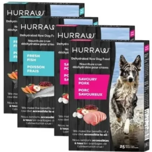 Nourriture crue déshydratée pour chien Hurraw, Combo Porc + Poisson