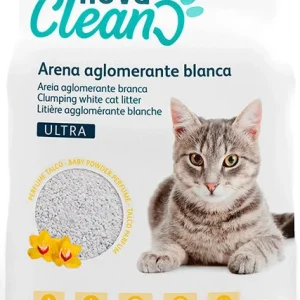 Nova Clean - Litière Agglomérante Blanche Parfum Talc Ultra Absorbante pour Chats - 10L