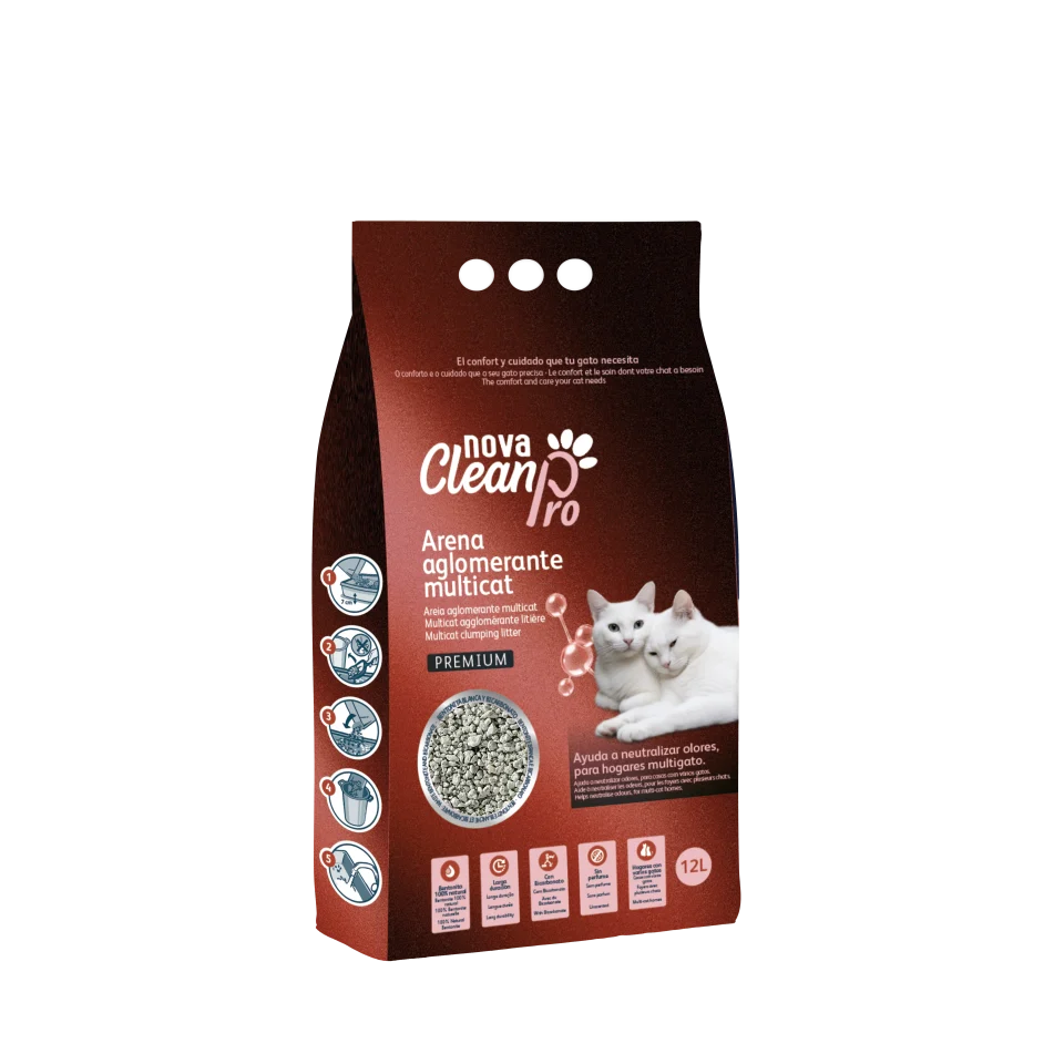 Nova Clean - Litière Agglomérante pour Foyers Multichats - 12L - Image 2