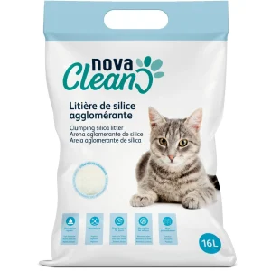 Nova Clean - Litière Silice Agglomérante - 16L