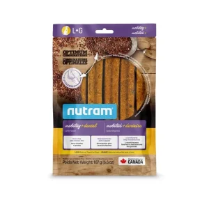 Nutram Optimales Urinaire+ Dentaire – Grands Bâtonnets d’Agneau – Gâteries Sans Grains pour Chiens