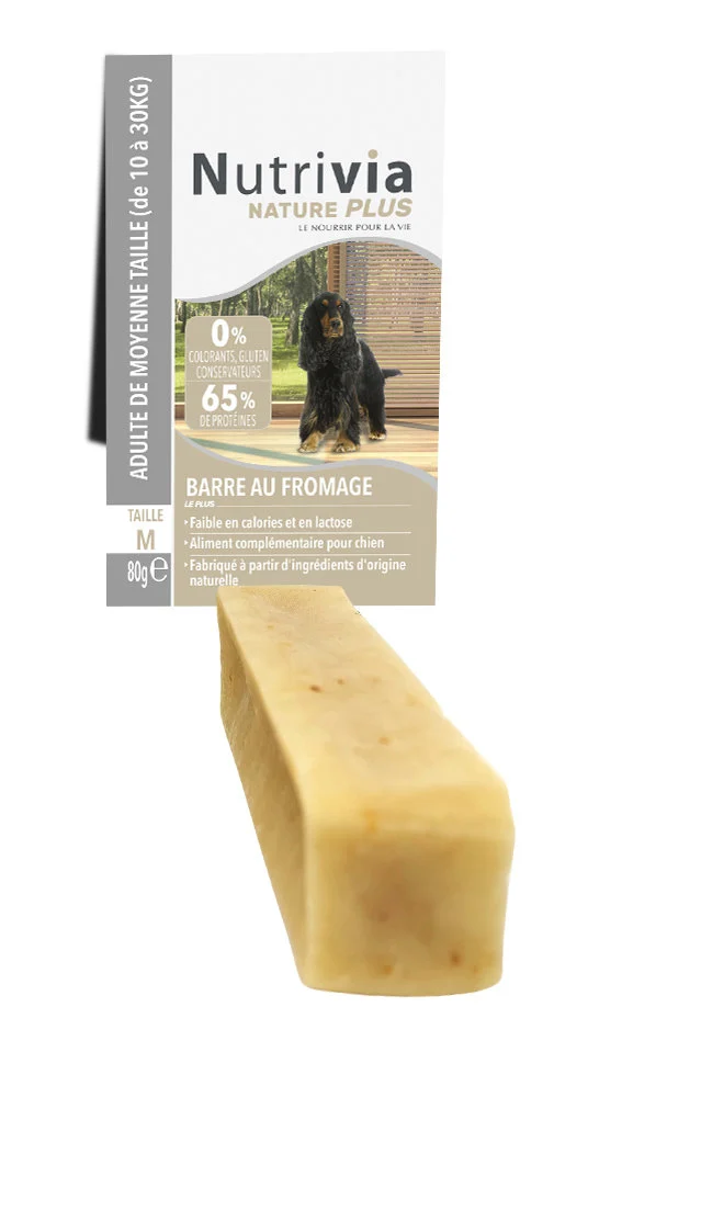 Nutrivia Nature Plus - Barre au Fromage à Mâcher pour Chien