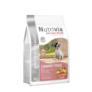 Nutrivia Nature Plus - Croquettes Naturelles au Canard Frais pour Chiot de Toutes Races