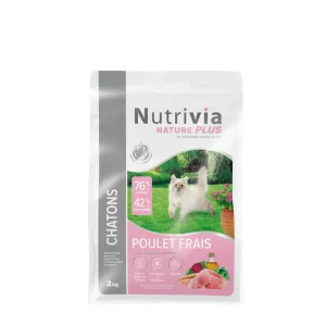 Nutrivia Nature Plus - Croquettes Naturelles au Poulet pour Chatons - 2kg