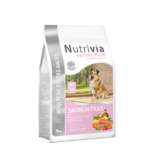 Nutrivia Nature Plus - Croquettes Naturelles au Saumon Frais pour Chien de Toutes Races