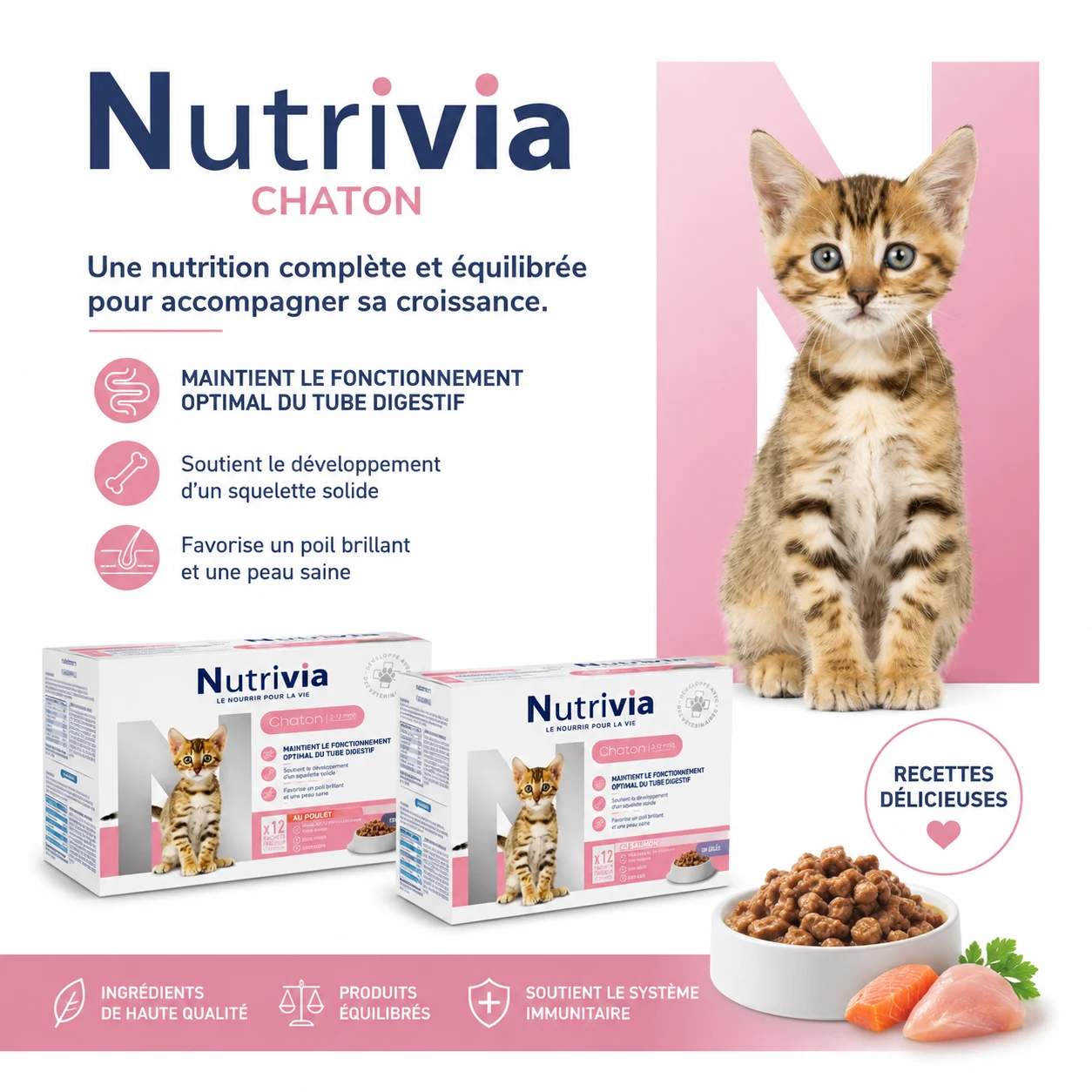 Nutrivia - Sachets en Gelée au Poisson pour Chatons - 12x100g - Image 2