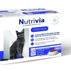 Nutrivia - Sachets en Gelée au Poisson pour Chats Adultes Stérilisés - 12x100g