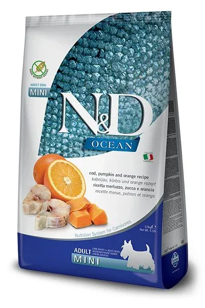 Océan Morue, Potiron & Orange Chien Mini (7 kg) – Farmina J’ai plus de croquettes