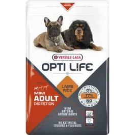 Opti Life Adult Digestion Mini Croquettes pour Chiens 2,5kg – Croquettes Chien – Nourritures pour chien Opti Life