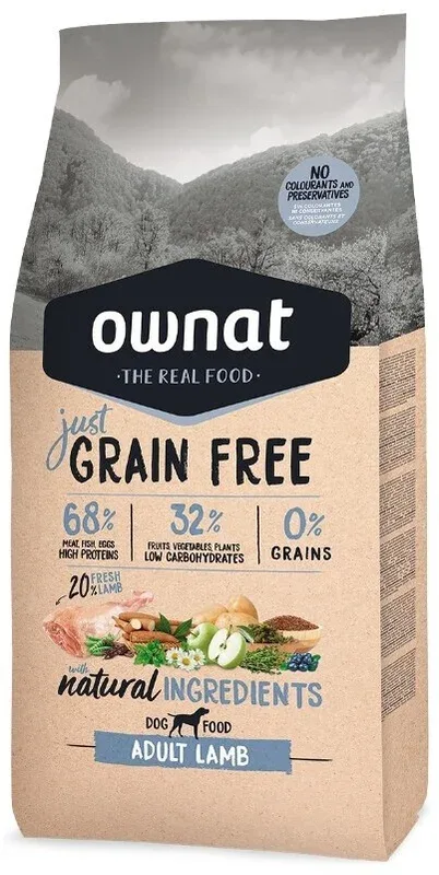 Ownat Just Grain Free Chien adulte agneau (3 kg) au meilleur prix sur fr