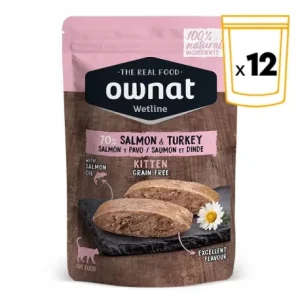 Ownat Wetline comida húmeda para gatos kitten salmon & turkey