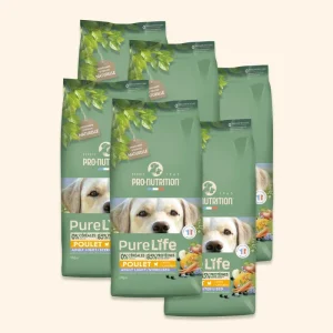 PACK 6 mois – Croquettes sans céréales chien stérilisé PURE LIFE LIGHT AND/OR STERILIZED