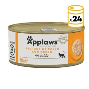 Pack Applaws Boîtes de Nourriture Humide en Bouillon pour Chats au Poulet et au Fromage