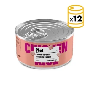 Pack x12 PLET Aliment complet pour chat stérilisé. Poulet et riz