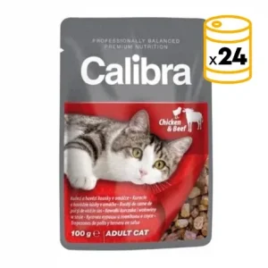 Pack x24 Calibra cat nourriture humide adult Agneau poulet