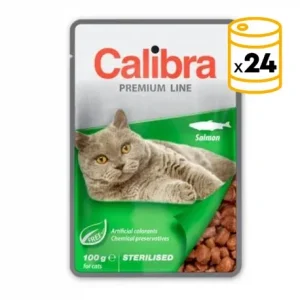 Pack x24 Calibra cat sterilised nourriture humide saumon