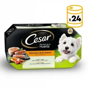 Pack x24 Cesar Recettes du Potager Nourriture Humide pour Chiens 24X150g