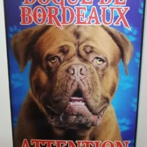 Pancarte en 3D avec Dogue de Bordeaux attention au chien fr