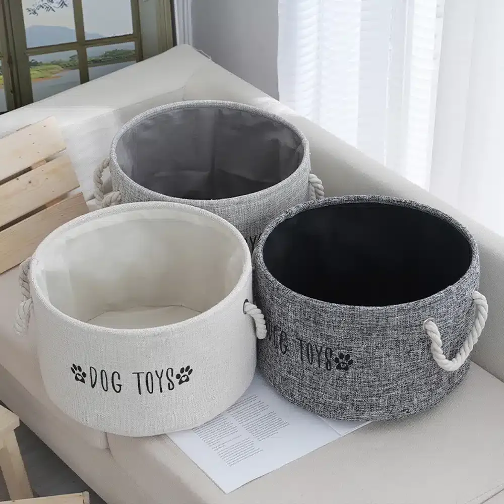 Panier de rangement rond pour chien