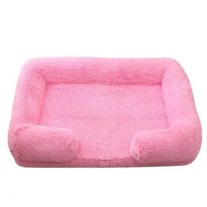 Panier pour grand chien avec oreiller rose