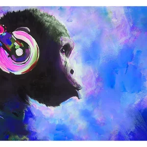Papier peint intissé panoramique animaux blue melody 250×175 cm
