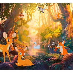 Papier peint intissé panoramique pour enfants animals in the forest 300×210 cm
