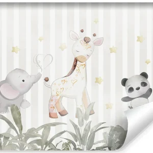 Papier Peint Intisse Photo ANIMAUX Feuilles Etoiles Pour Chambre Enfants 400cm x 280cm