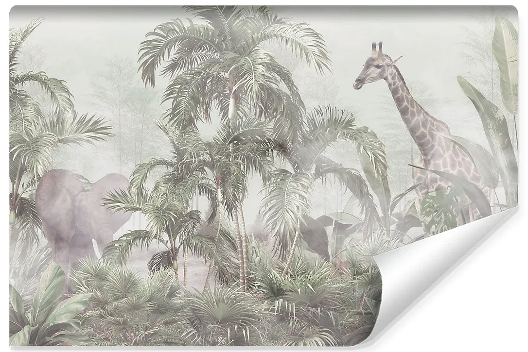 Papier Peint Intissé Photo PLANTES Tropicales Animaux Pour Salon 460cm x 300cm