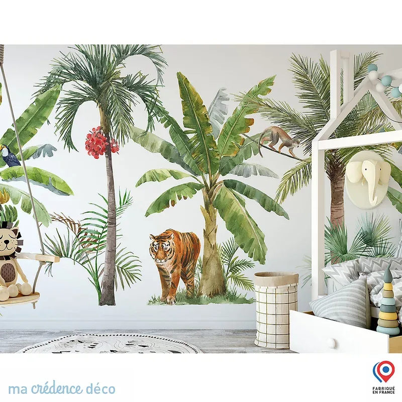 Papier peint La jungle des animaux – Intissé – 300 cm – 280 cm – MaCrédenceDéco