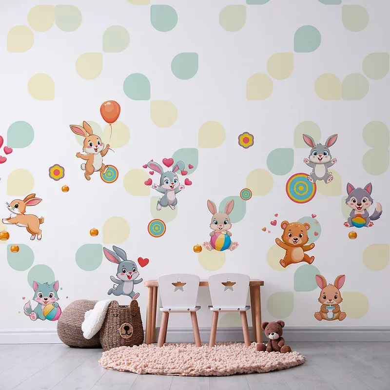 Papier peint panoramique – Animaux de la Forêt – Multicolor