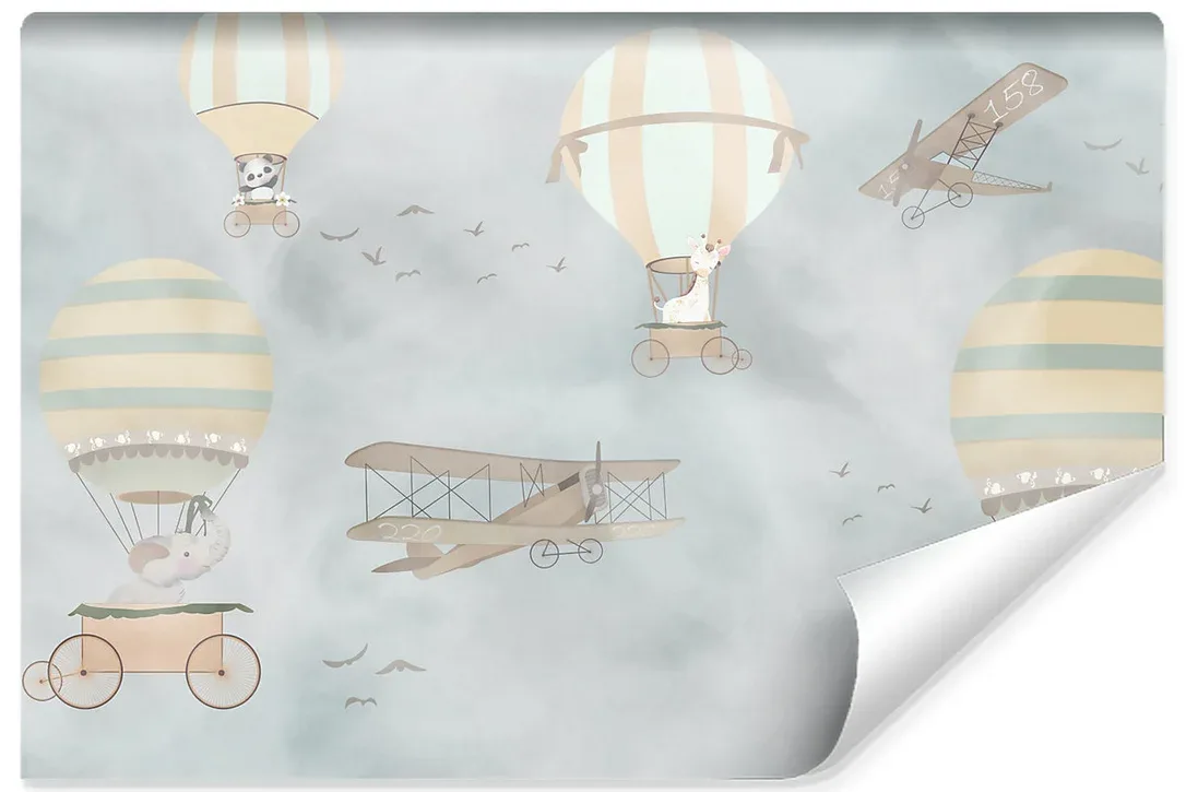 Papier Peint Photo Pour Chambre Enfants BALLONS Animaux Avions 315cm x 210cm