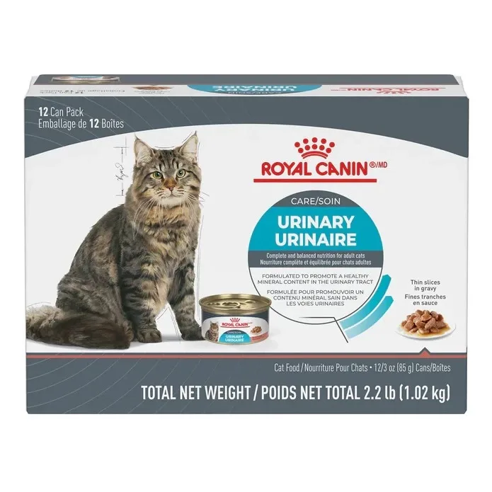 Paquet de 12 conserves en fines tranches urinaire, chat, Royal Canin