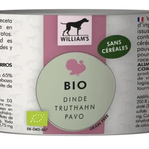 Pâtée pour chien bio à la dinde (200 g) – William’s J’ai plus de croquettes