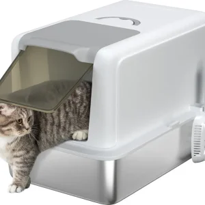 Pawhut Cat Cabinet Cat Toilet With Lid (D31-103V00Wt) au meilleur prix sur fr