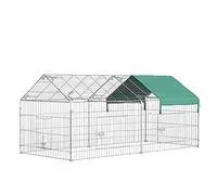 PawHut Clôture pour Petits Animaux Cage pour Animaux domestiques Cadre en métal galvanisé 4 piquets de Sol Inclus 220 x 103 x 103 cm Argent et Vert – Comparez les prix et achetez sur