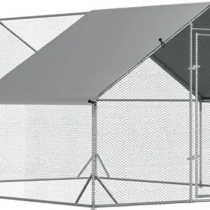 Pawhut Enclos poulailler chenil avec espace couvert acier galvanisé 12 m² (D51-277V01) Black Friday 2025 Comparez les prix sur fr